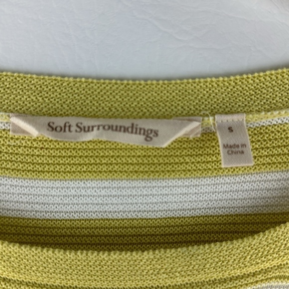 Soft Surroundings Striped PomPom Long Sleeve Top, S - Picture 9 of 10